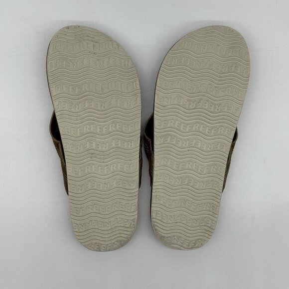 Reef Kids Cushion Phantom Brown Faux Leather Slip-on Thong Sandals Youth Size 4 - Picture 7 of 10